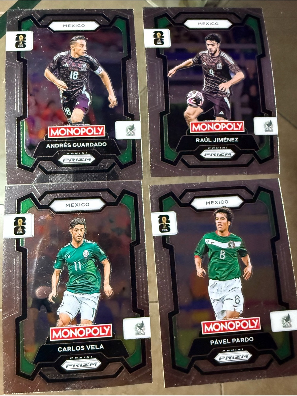 Mexico National Team 4 soccer card lot. Optic Donruss El Tri Futbol